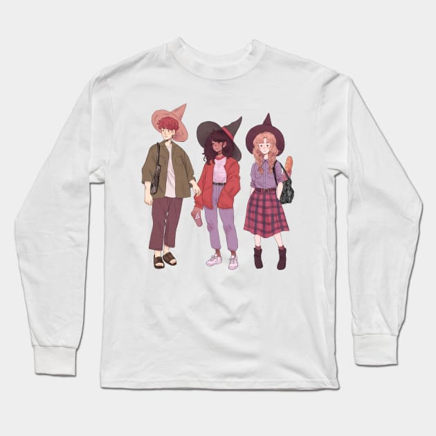 Comfy Millennial Witches Long Sleeve T-Shirt by RedBeanPorridge TeePublic Store